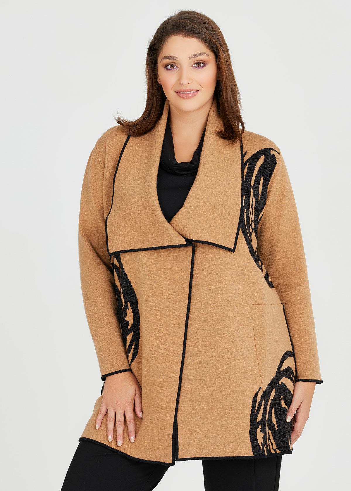 Shop Plus Size Sienna Coatigan, Brown Taking Shape AU — free download