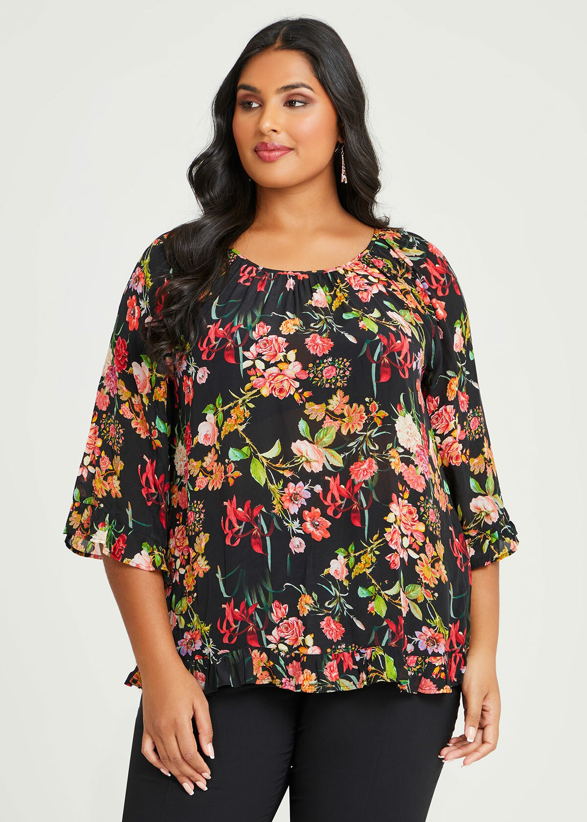 Shop Plus Size Natural Dreamy Floral Top in Multi | Taking Shape AU