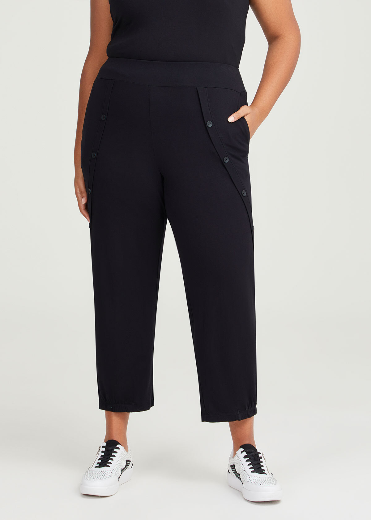 Shop Plus Size Button Bamboo Lounge Pant in Black | Taking Shape AU