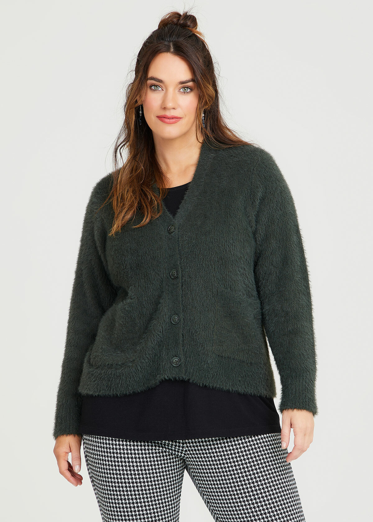 Lulu Long Sleeve Knit Short Cardigan Green main image 1