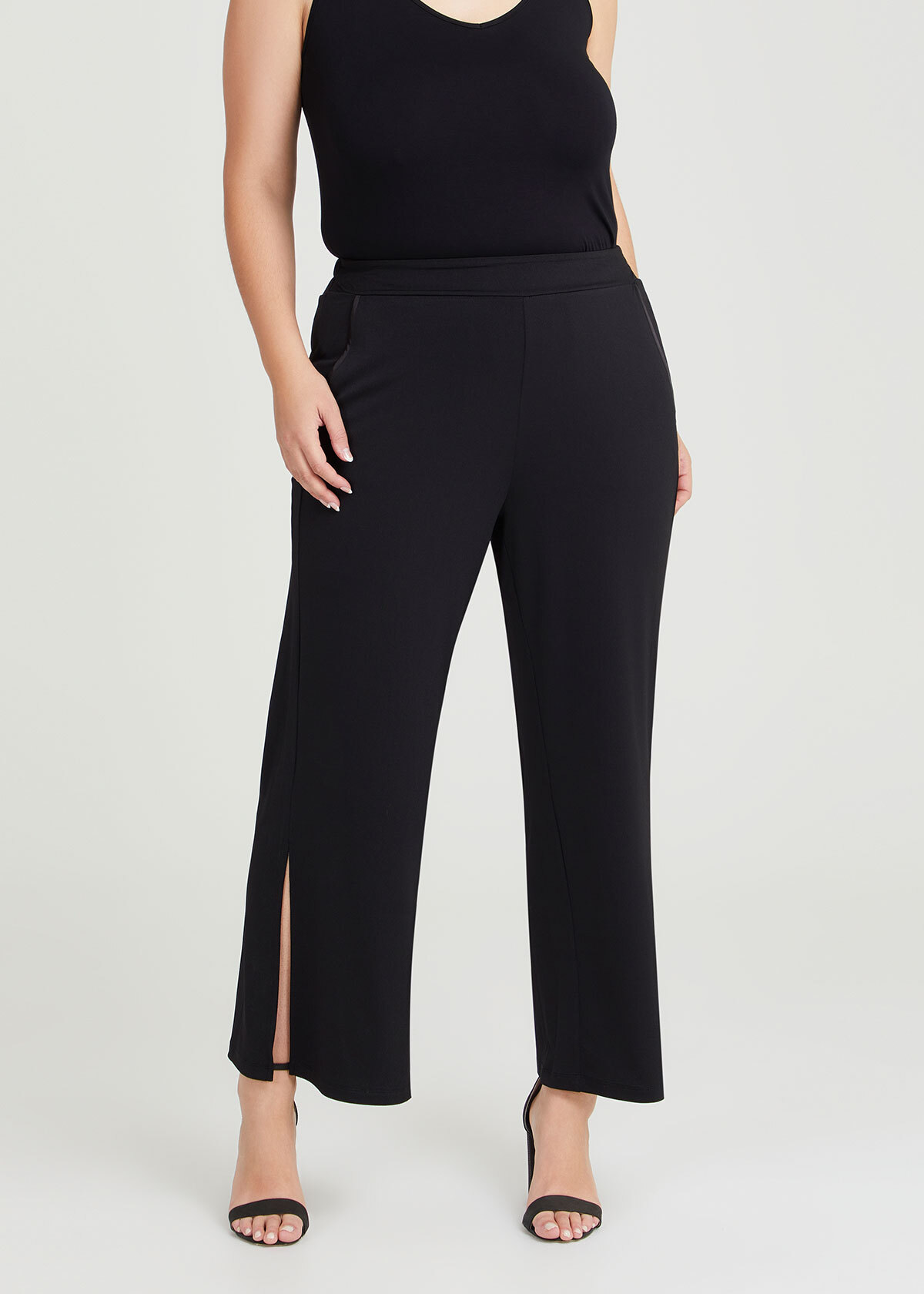 Shop Plus Size Noir Split Leg Evening Pant in Black | Sizes 12-30 ...