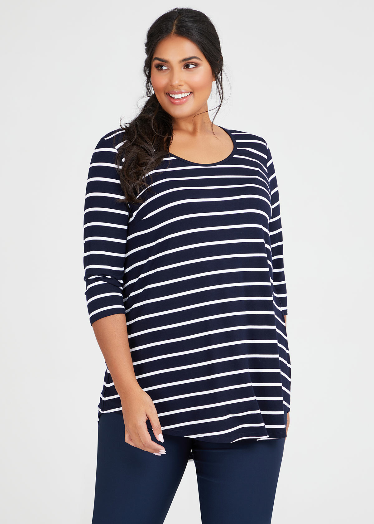Bamboo Striped Top in Blue main image 0