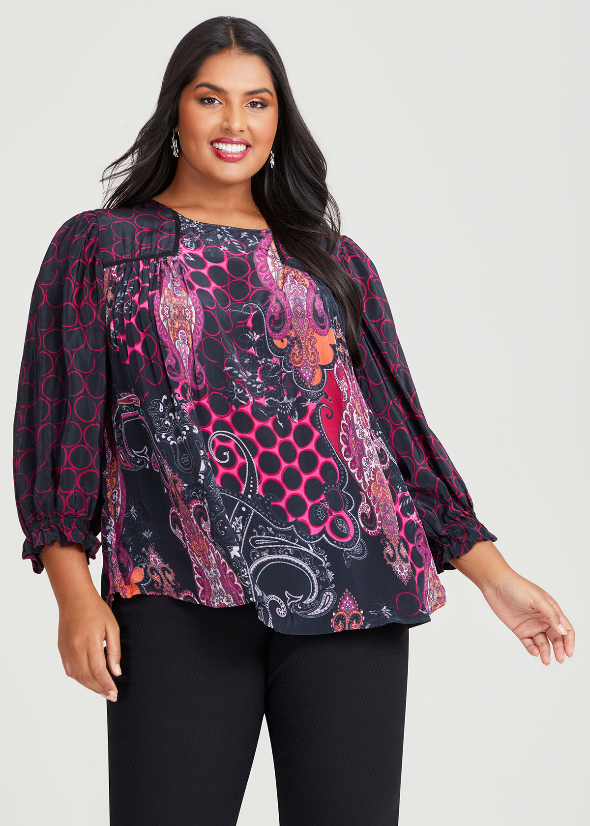Shop Plus Size Natural Rosita Top in Red | Taking Shape AU