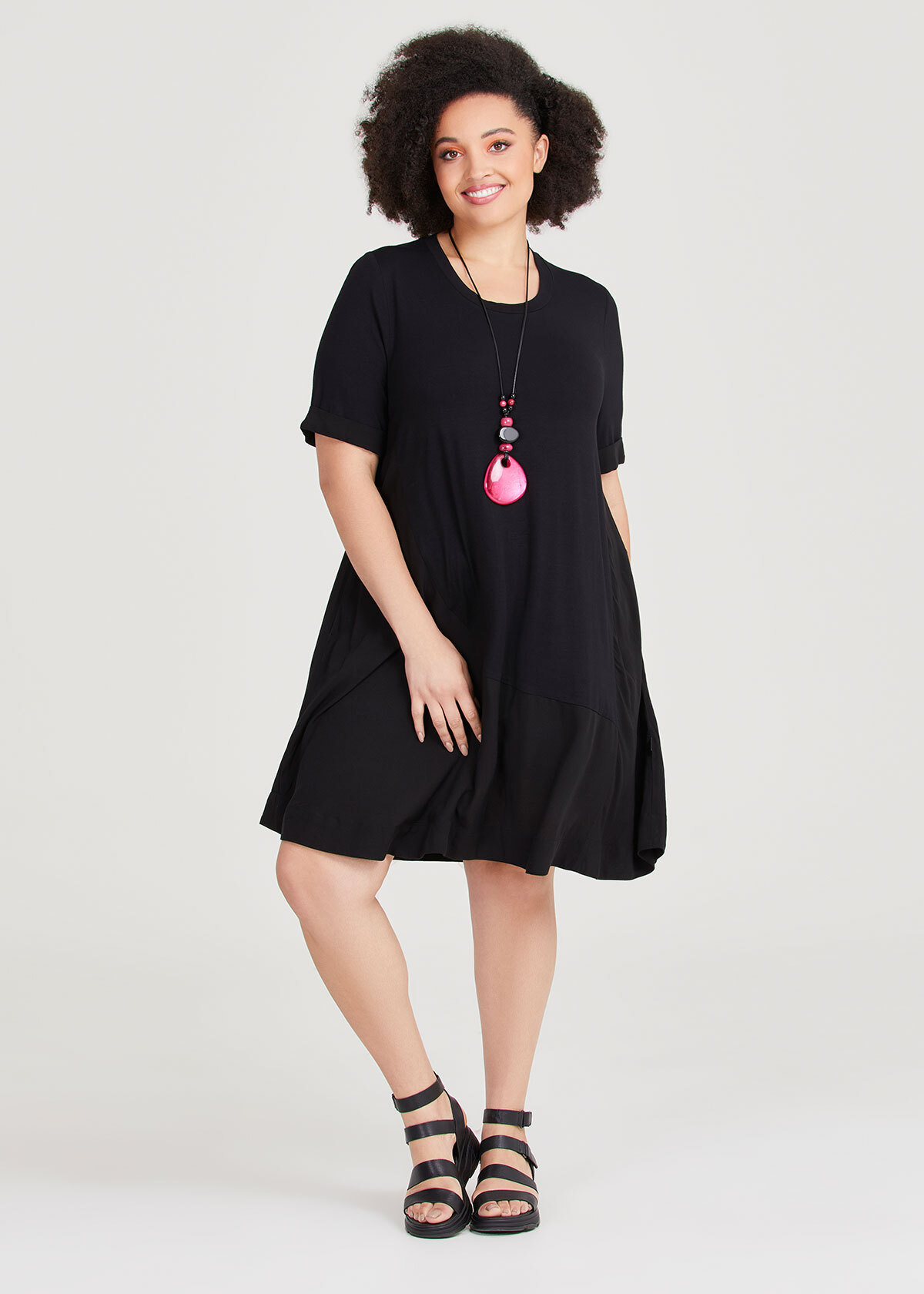 Shop Plus Size Natural Summer Days Tunic in Black | Taking Shape AU