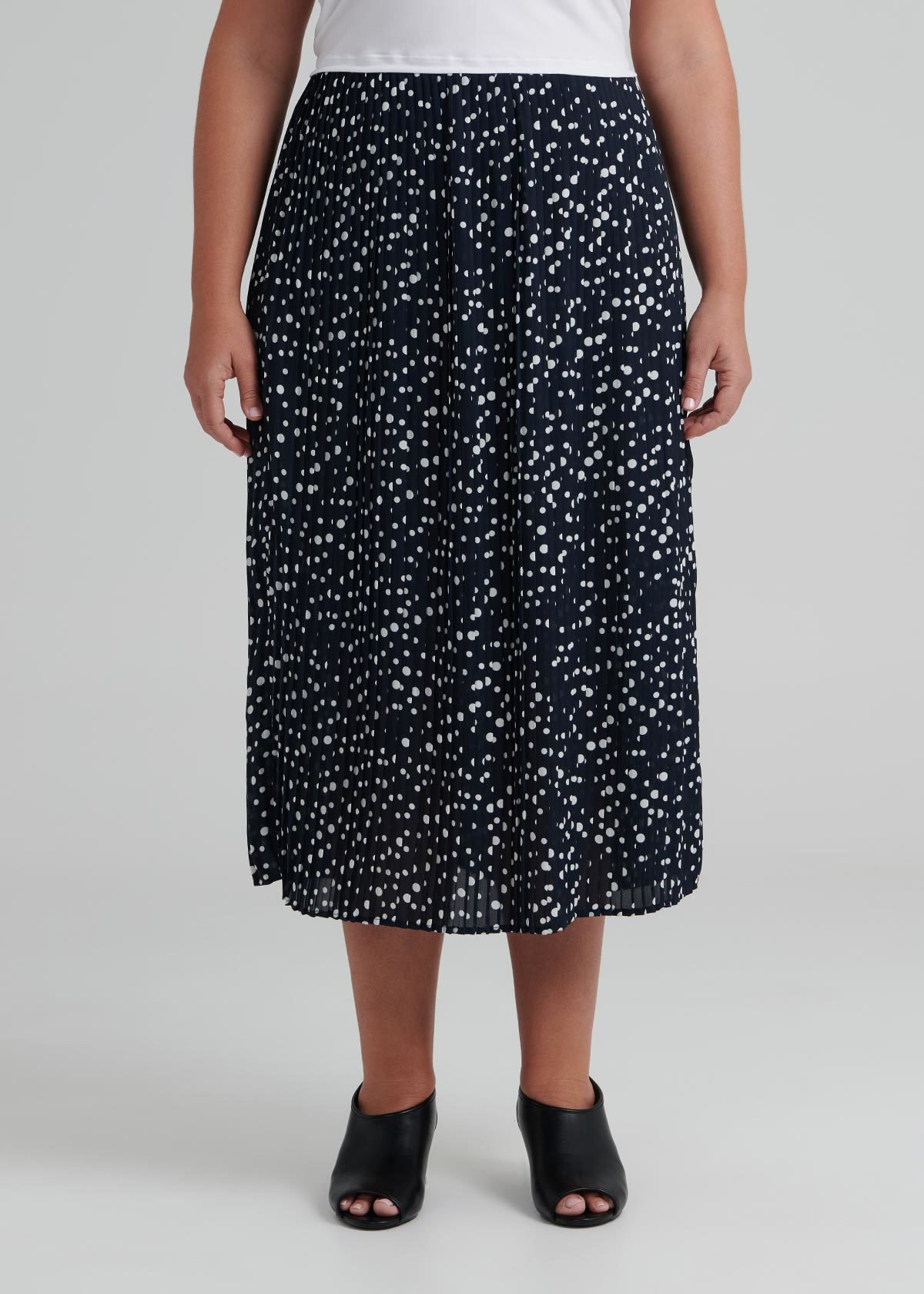 Shop Plus Size Sustained Pleated Skirt in Spots | Sizes 12-30 | Taking ...