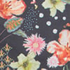 Twist Fan, black floral print, swatch
