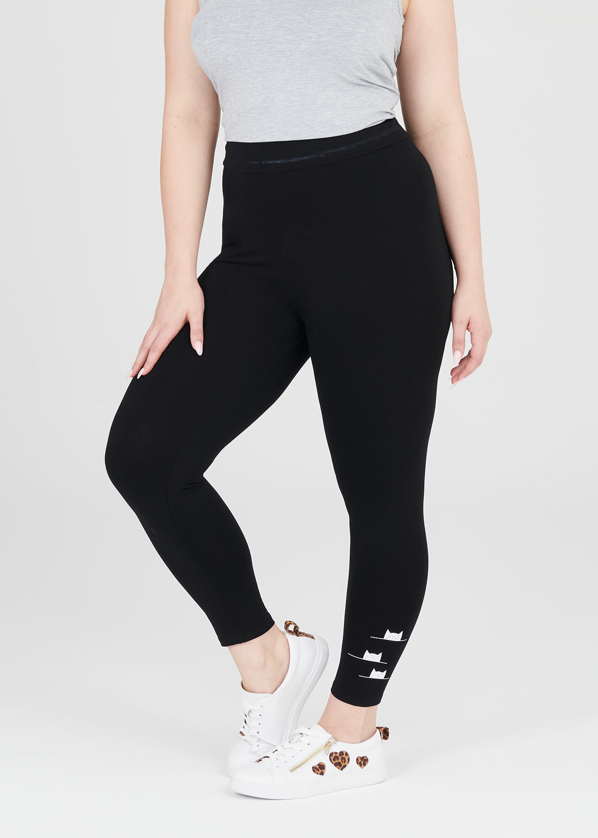 Shop Plus Size Cat's Back Natural Legging in Black Sizes 1230