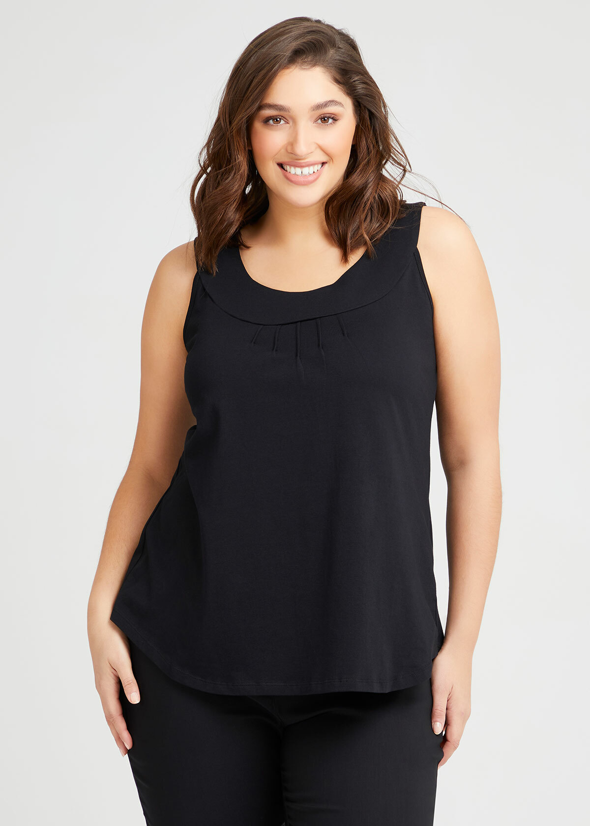 Shop Plus Size Organic Cotton Element Tank in Black | Sizes 12-30 ...