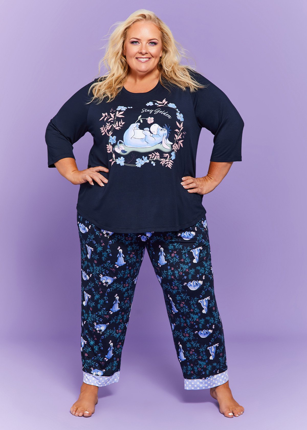 Shop Plus Size Eeyore Print Pyjama Pant in Multi | Taking Shape AU