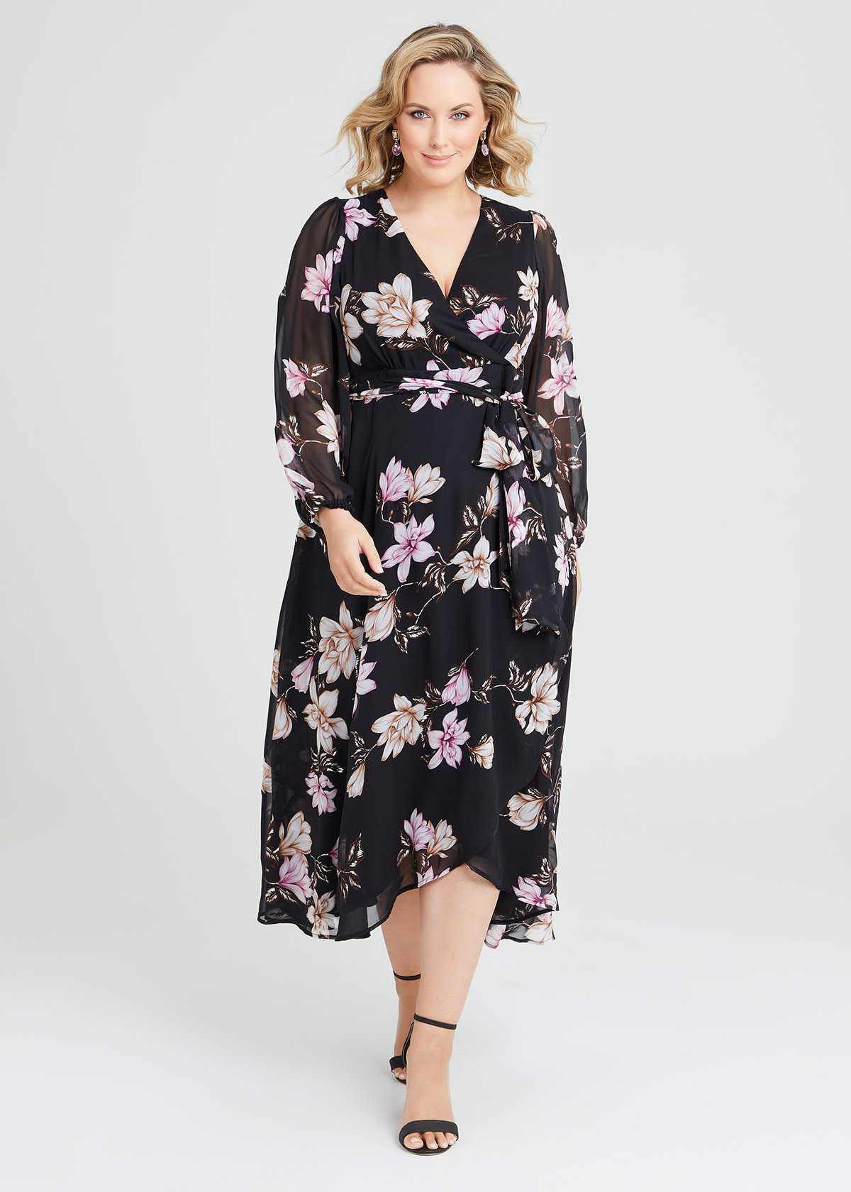 Shop Plus Size Silver Rose Floral Maxi Dress in Floral | Taking Shape AU