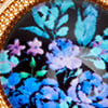Wonder Clothes Magnet Brooch, blue floral print, swatch