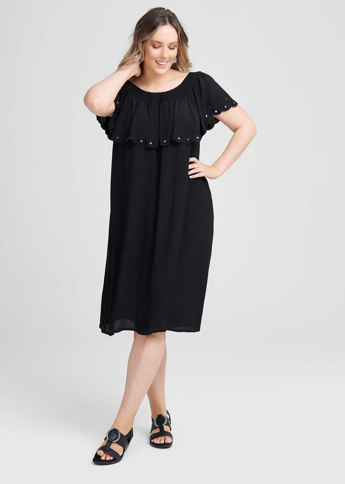 Shop Plus Size Natural Celia Dress in Black | Taking Shape AU