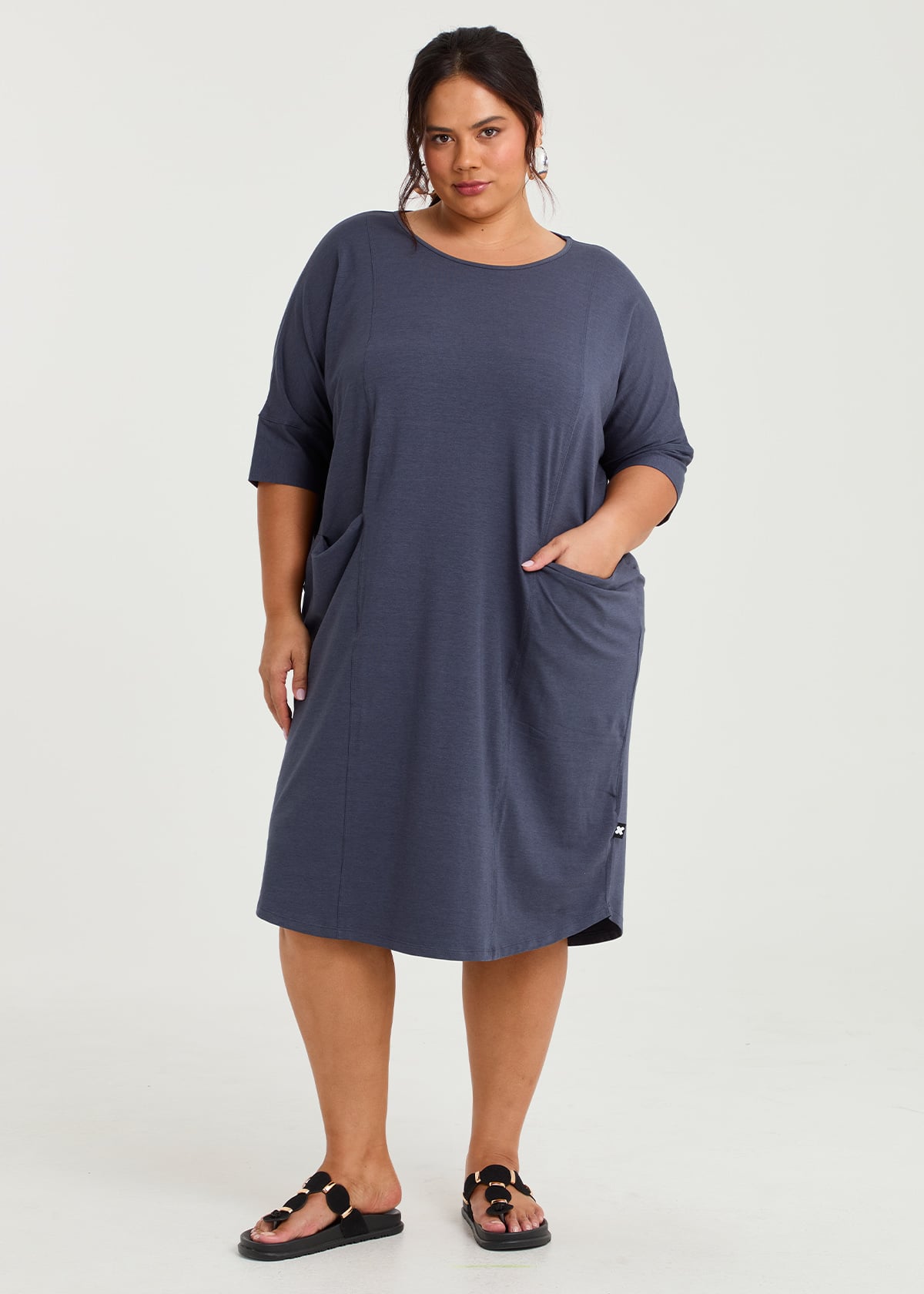 Taking Shape Pima Cotton Traveller Dress Size 24 in Horizon Blue - Plus Size Women's Dresses