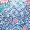 Multi Zip Cosmetic Bag, blue floral print, swatch