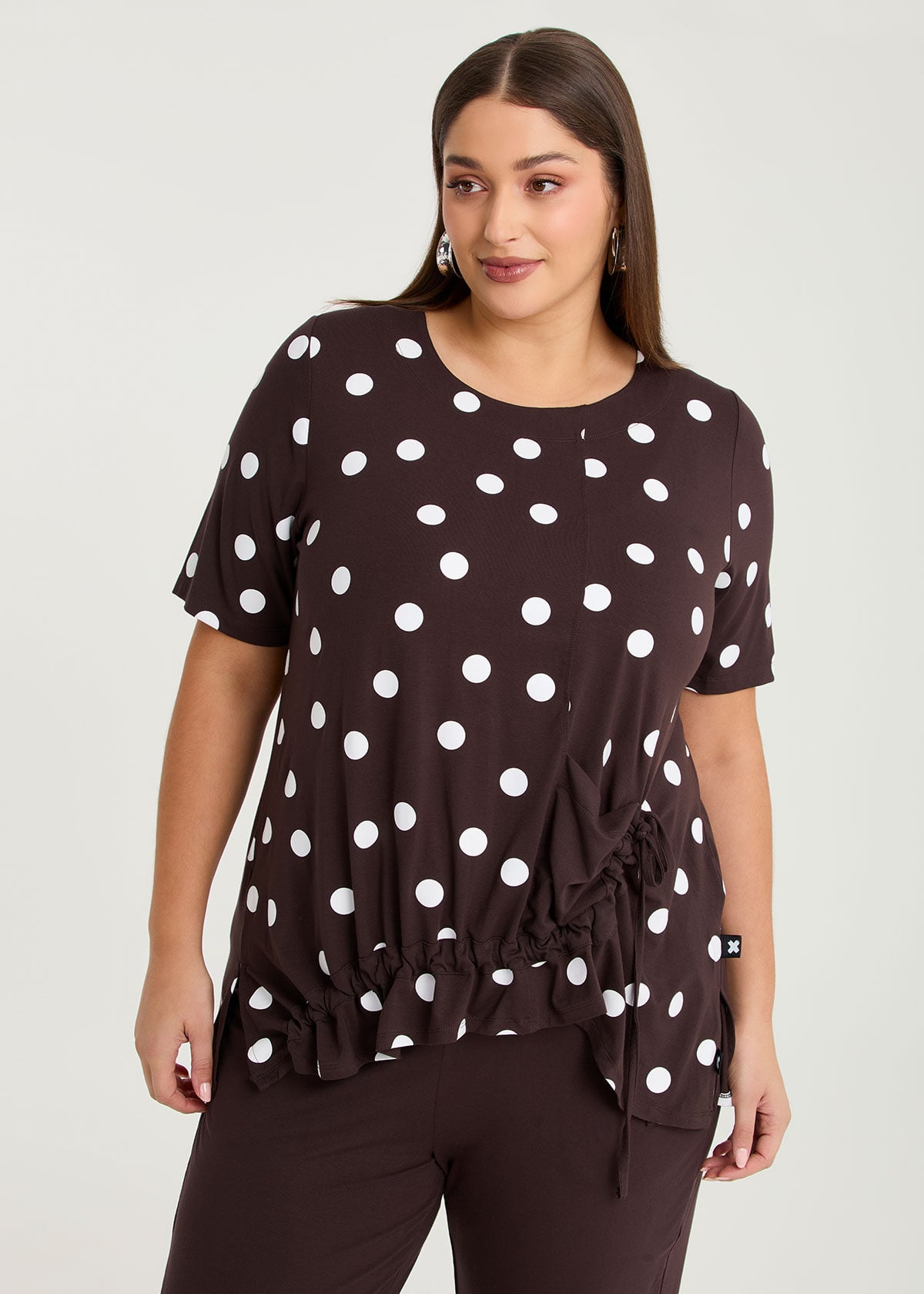 Taking Shape Natural Abstract Spot Top Size 14 in Spot, Natural Viscose - Plus Size Women's