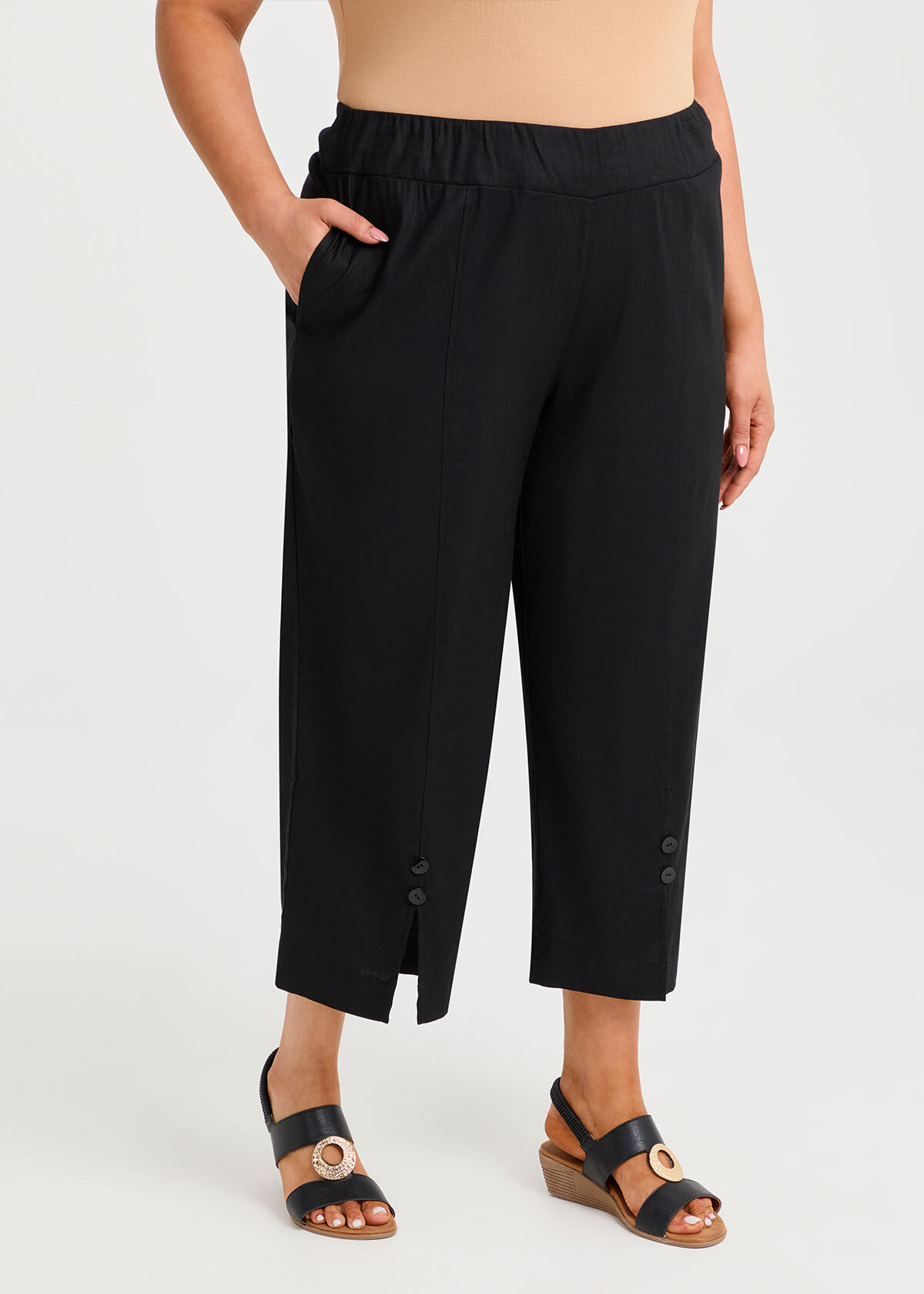 Stretch Linen Ayanna Crop Pant