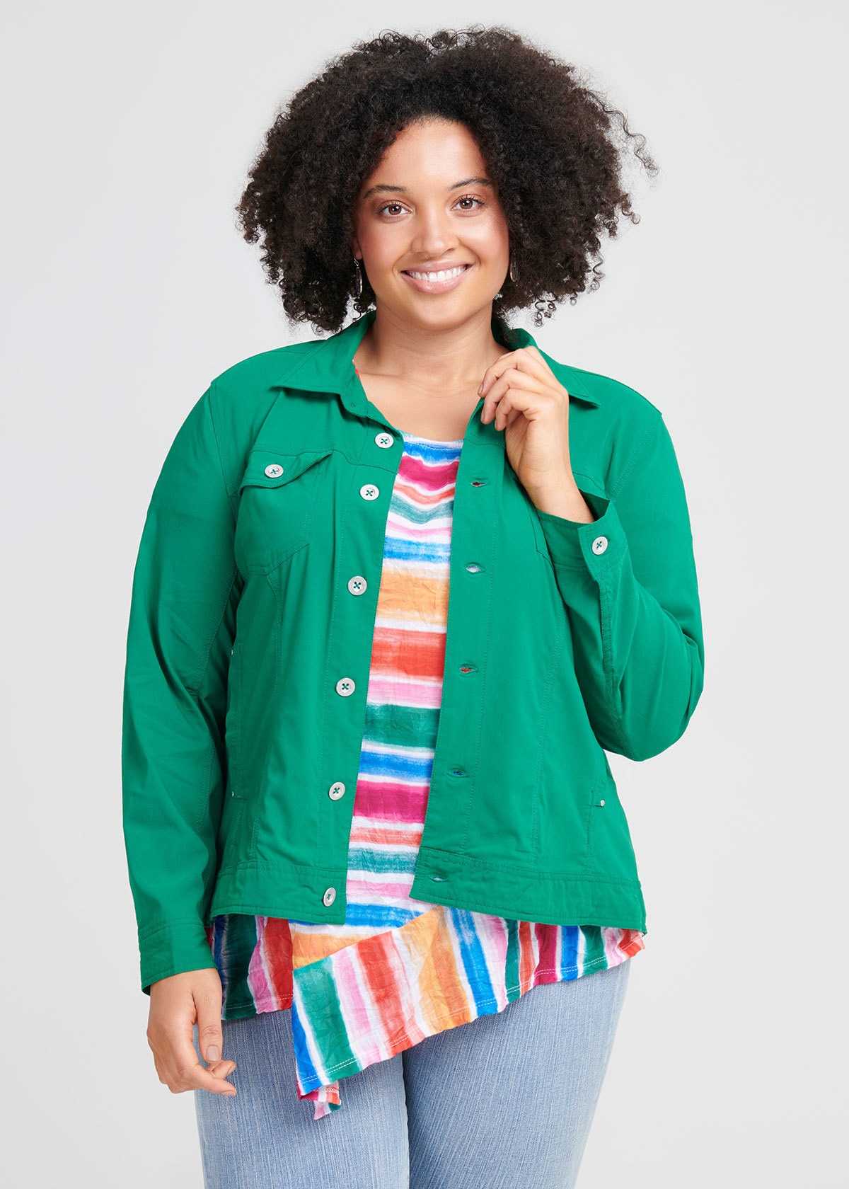 Shop Plus Size Castaway Jacket, Green Taking Shape AU