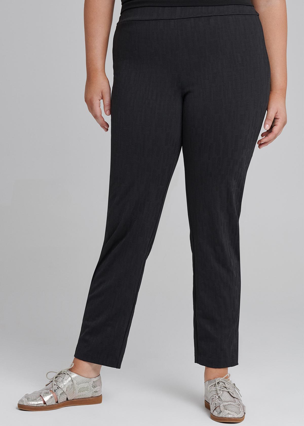 Shop Plus Size Tall Intermix Taper Pant in Black Sizes 1230 Taking
