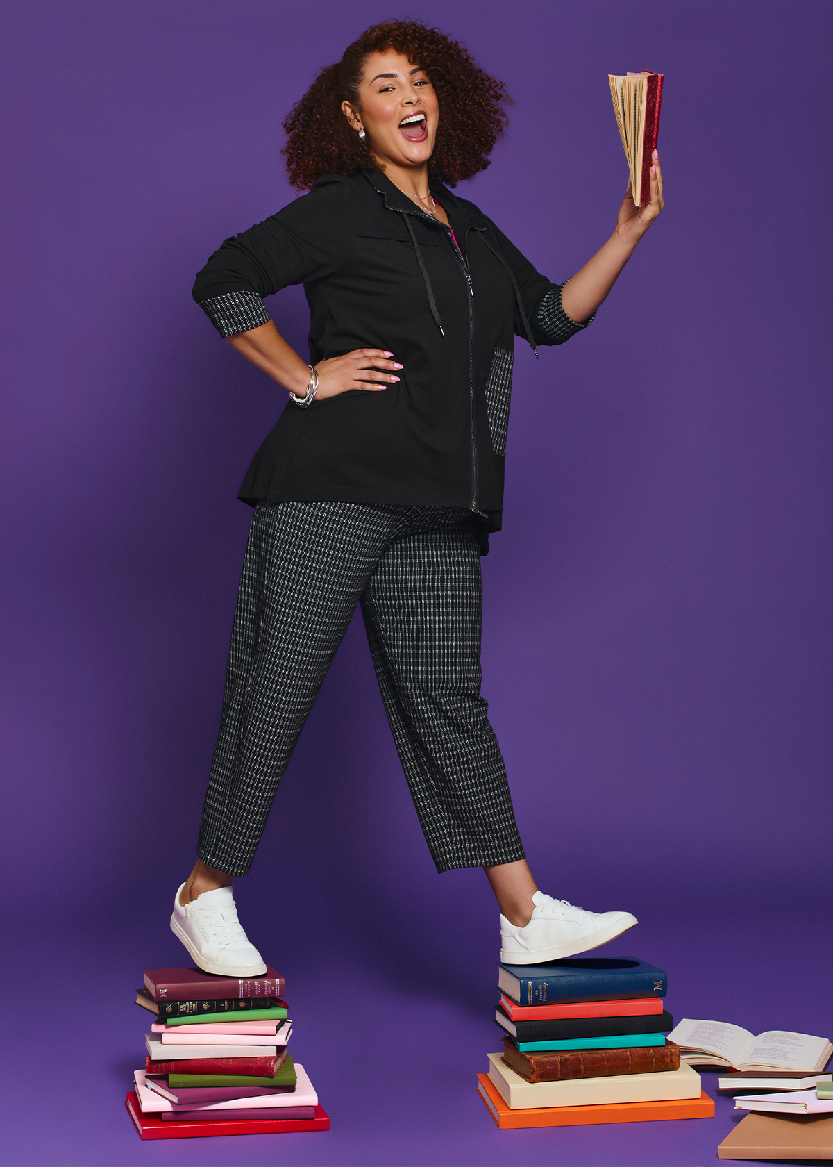 Taking Shape Plaid Ponte Pant Size 16 in Print - Plus Size Women's Bottoms