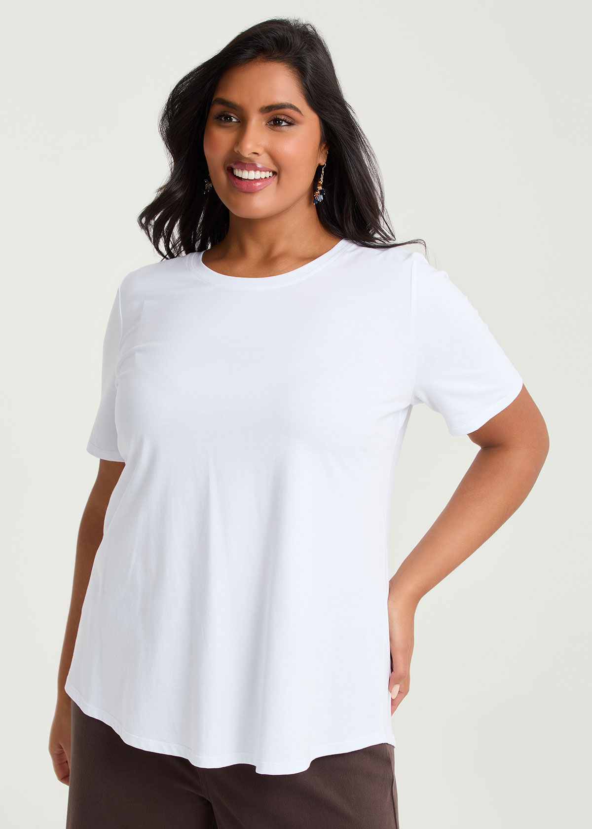 Taking Shape Organic Cotton Crew Neck T-shirt Size 24 in White - Plus Size Women's Tops & T Shirts