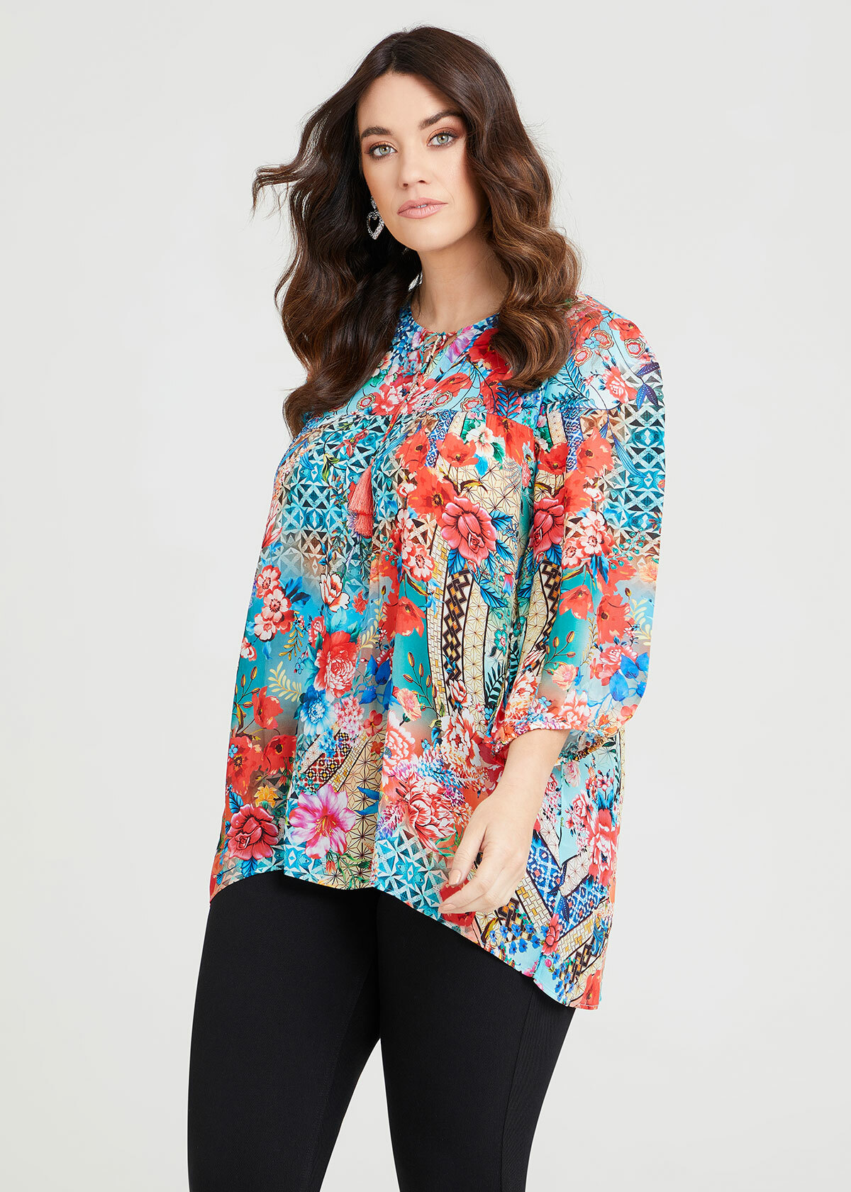 Shop Plus Size Natural Wild Flower Top in Multi | Taking Shape AU