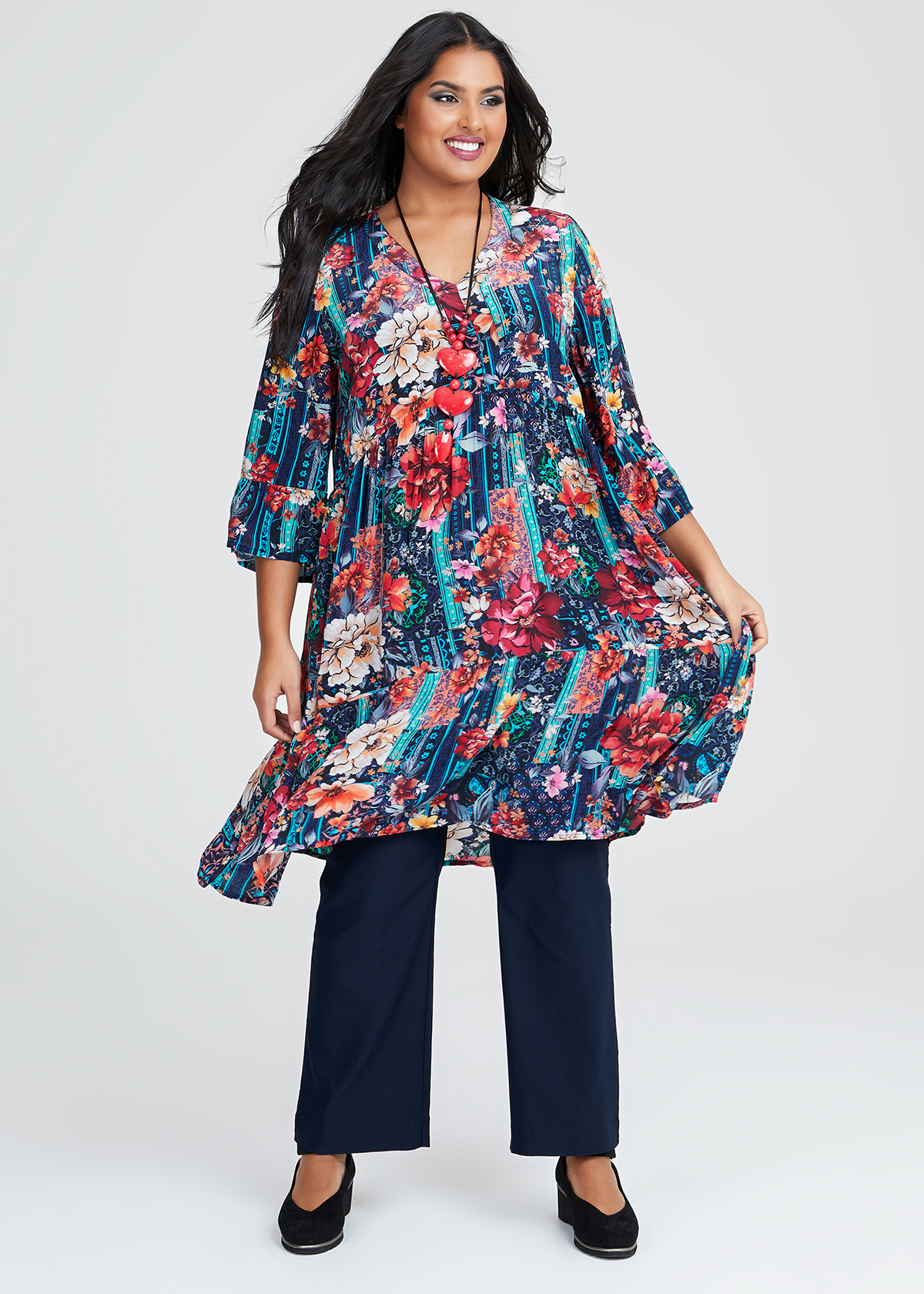 Shop Plus Size Natural Summer Reflection Tunic in Multi | Sizes 12-30 ...