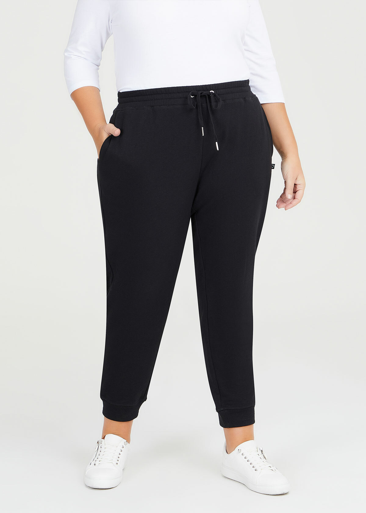 Shop Plus Size Taper Leg Trackpant in Black | Taking Shape AU