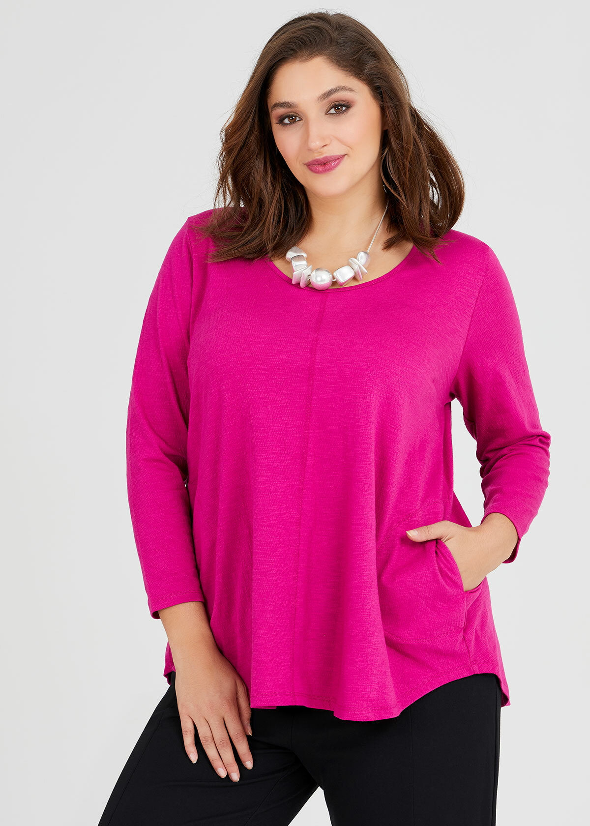 Shop Plus Size Momentum Texture Top in Pink | Taking Shape AU