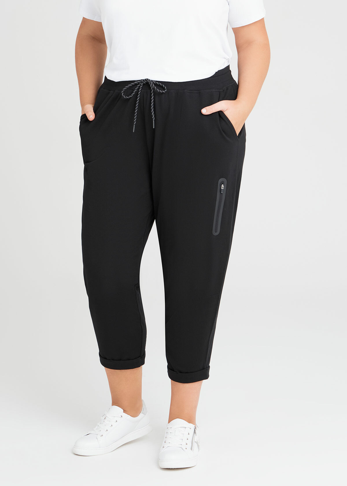 Shop Plus Size Organic Pocket Active Jogger in Black | Sizes 12-30 ...