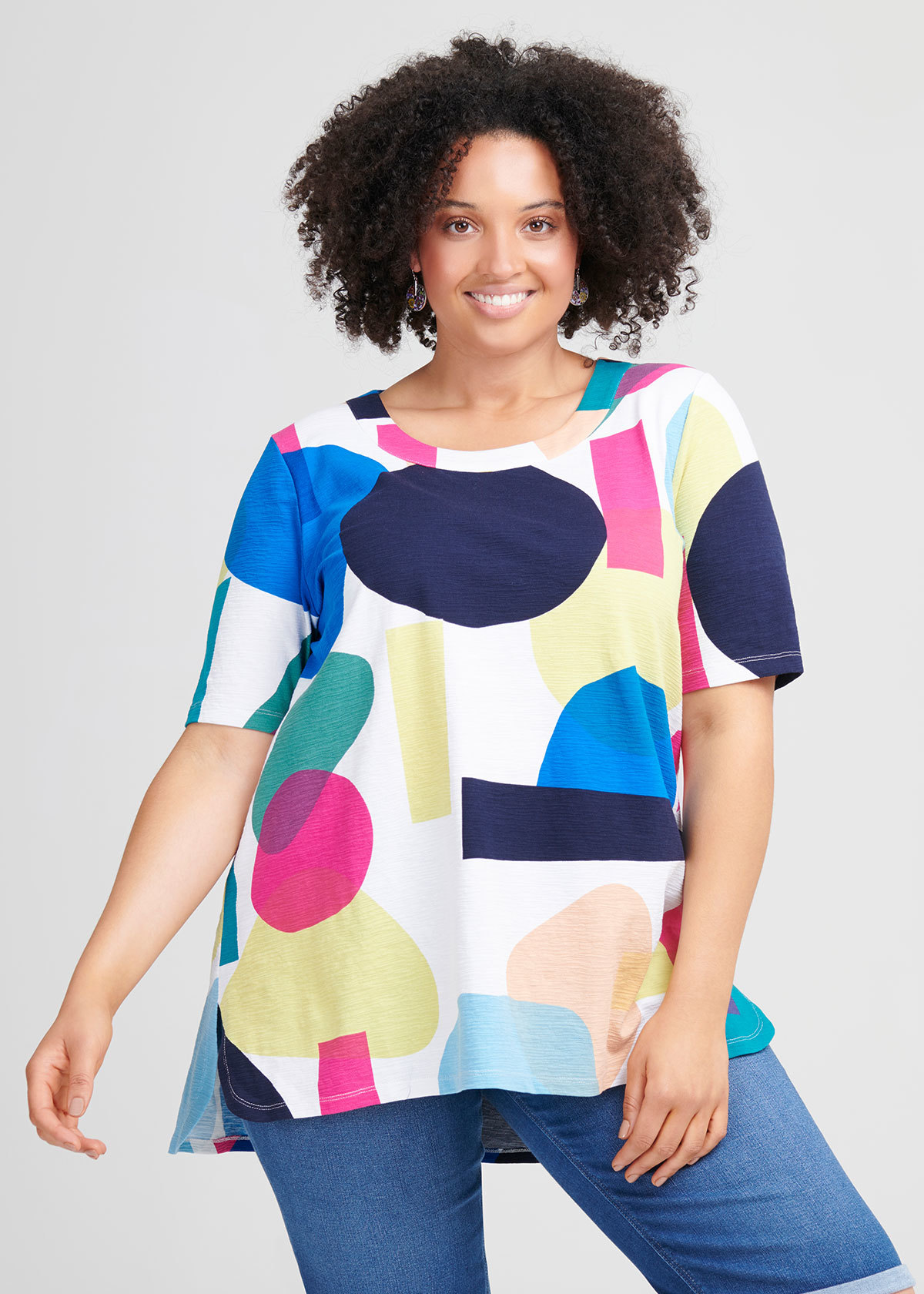 Shop Plus Size Cotton Abstract Art Top in Print | Taking Shape AU