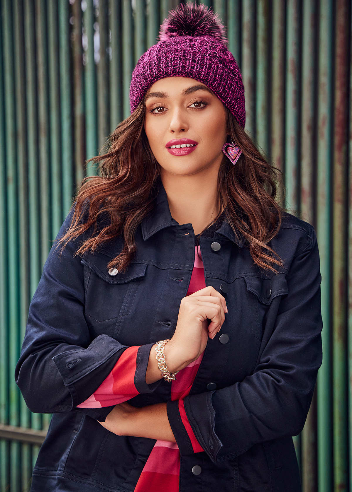 Shop Plus Size Coloured Best Fit Denim Jacket in Blue Taking Shape AU