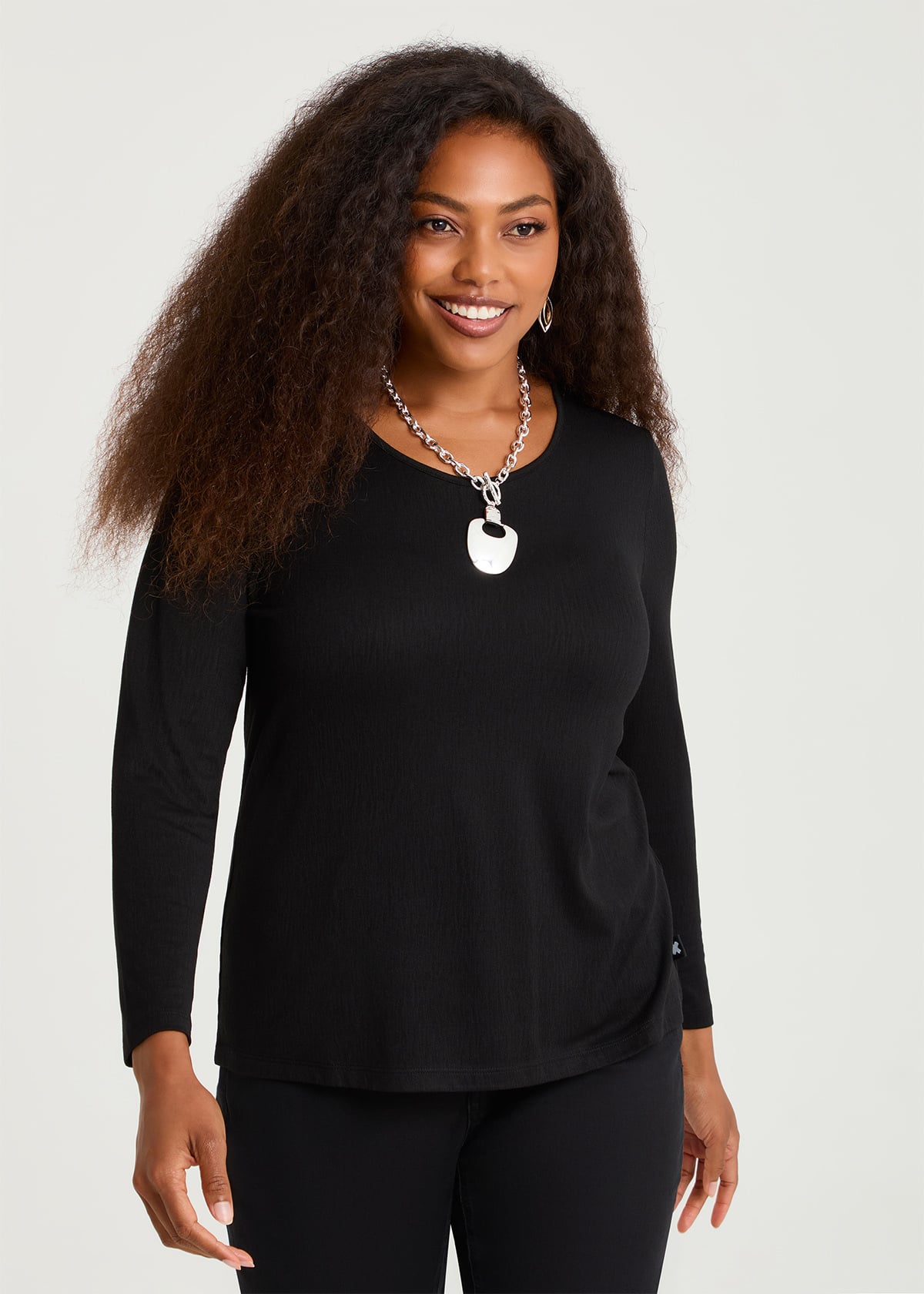 Shop Plus Size Texture Pania Top, Black | Taking Shape UK