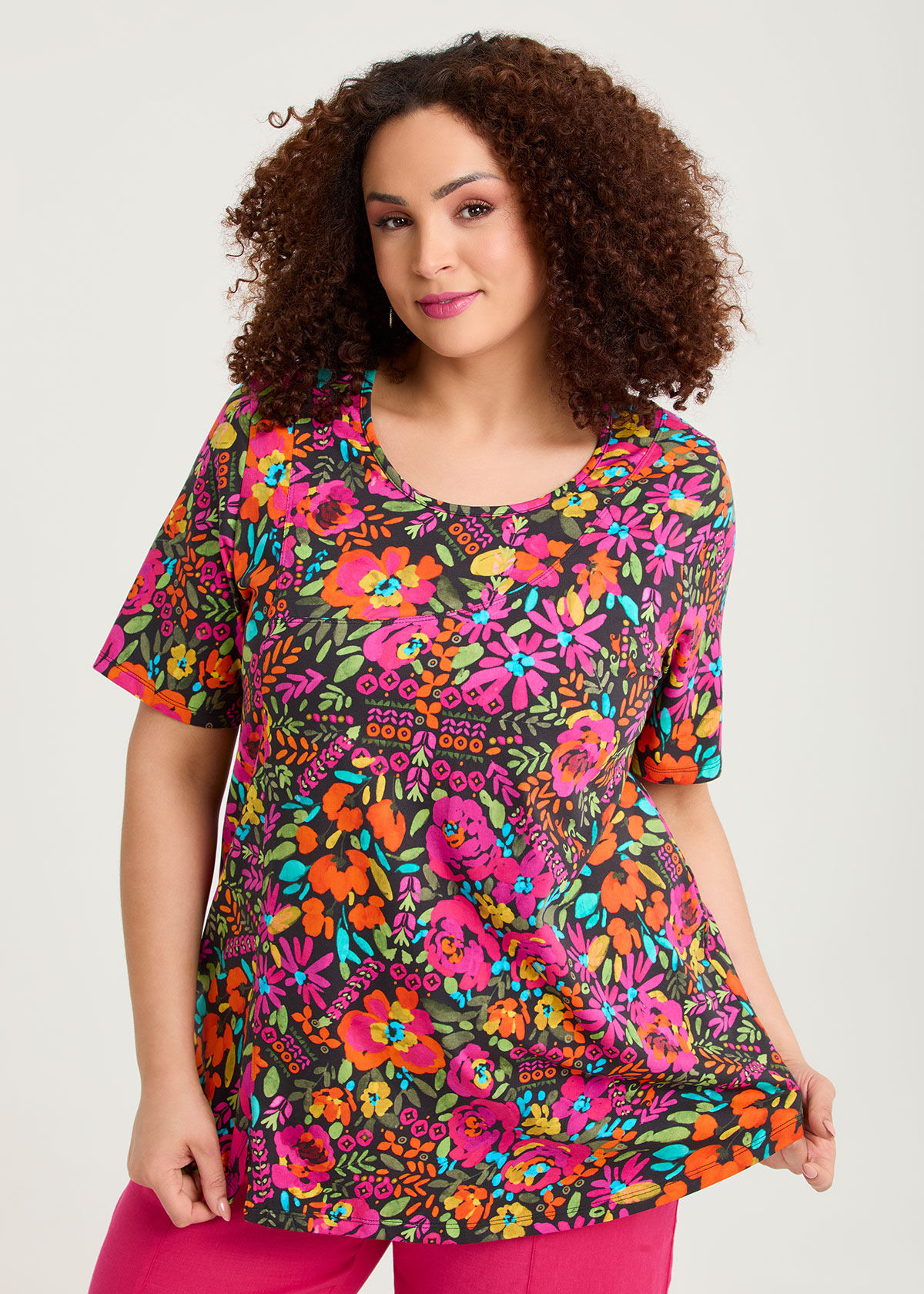 Taking Shape Cotton Rayna Tunic Size 16 in Print - Plus Size Women's Tops & T Shirts