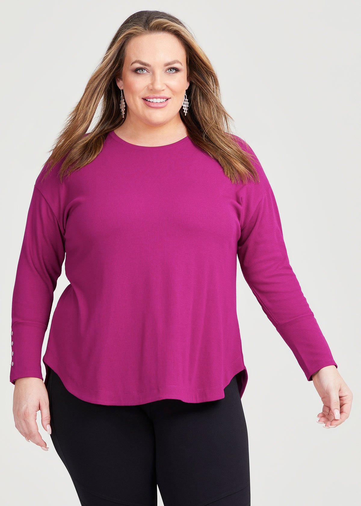 Shop Plus Size Rib Hi-lo Top in Purple | Taking Shape AU