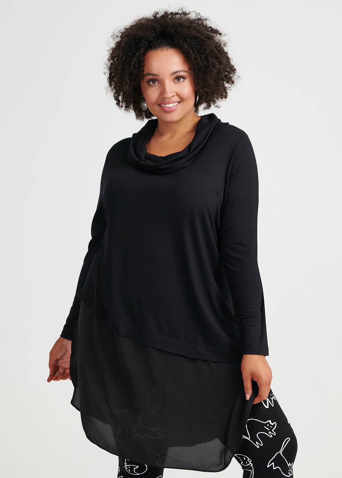 Shop Plus Size Bamboo Wool Goddess Top in Black | Sizes 12-30 | Taking ...