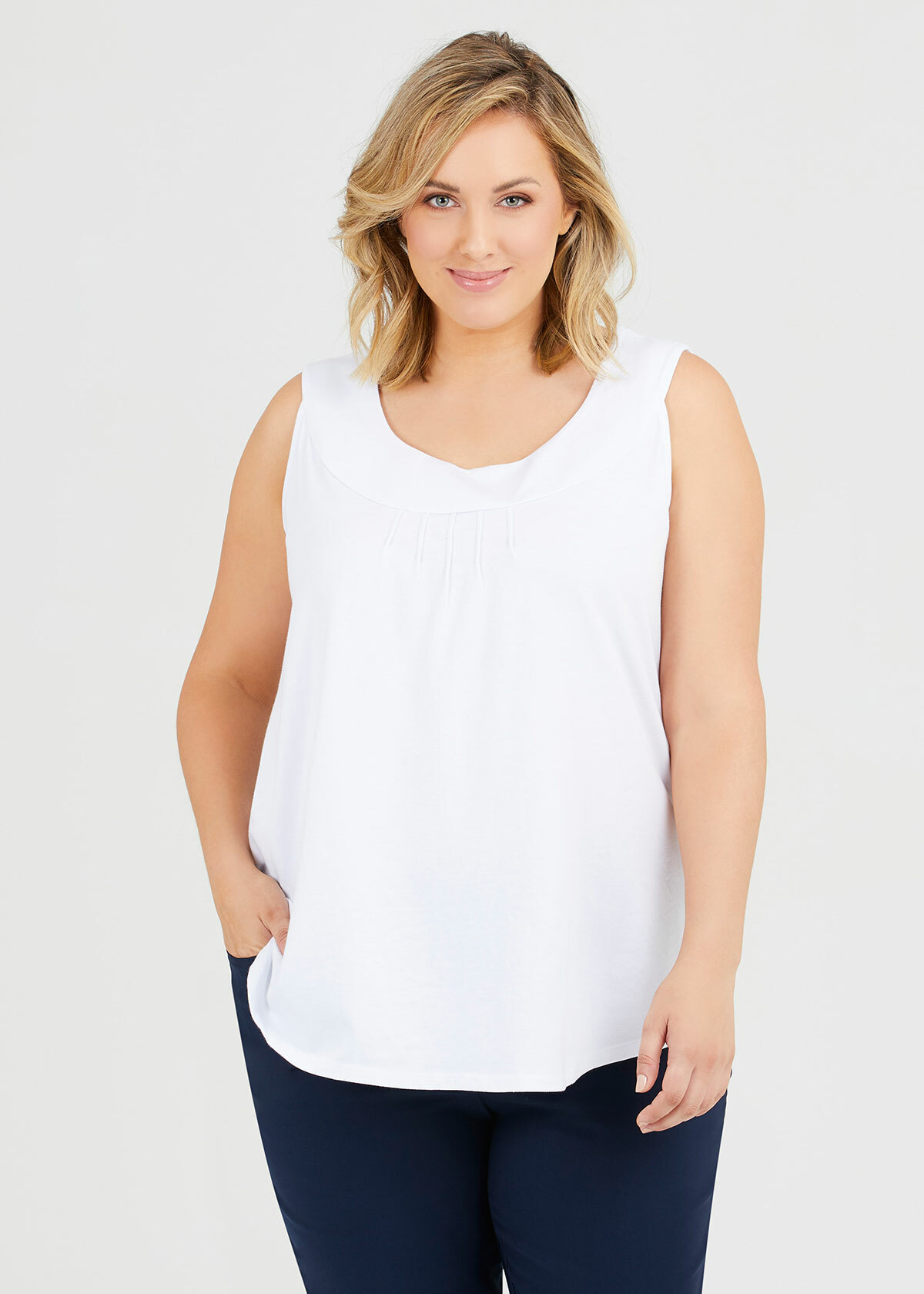 Shop Plus Size Organic Cotton Element Tank in White | Taking Shape AU