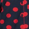 Modal Spot Button Pyjama Top, navy/deep sea coral, swatch