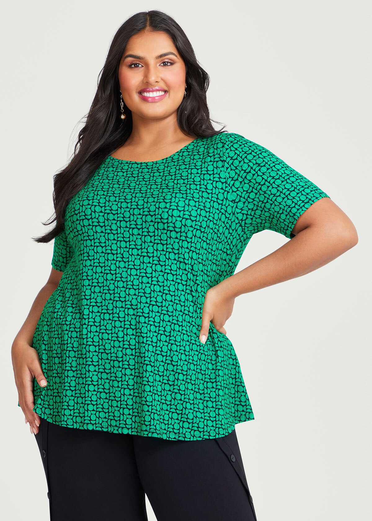 Shop Plus Size Natural Forever Green Top in Multi | Sizes 12-30 ...