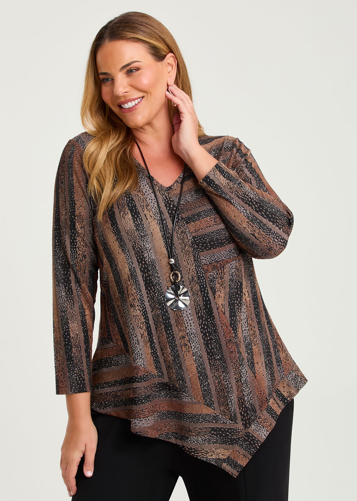 Chevron Stripe Burnout Tunic