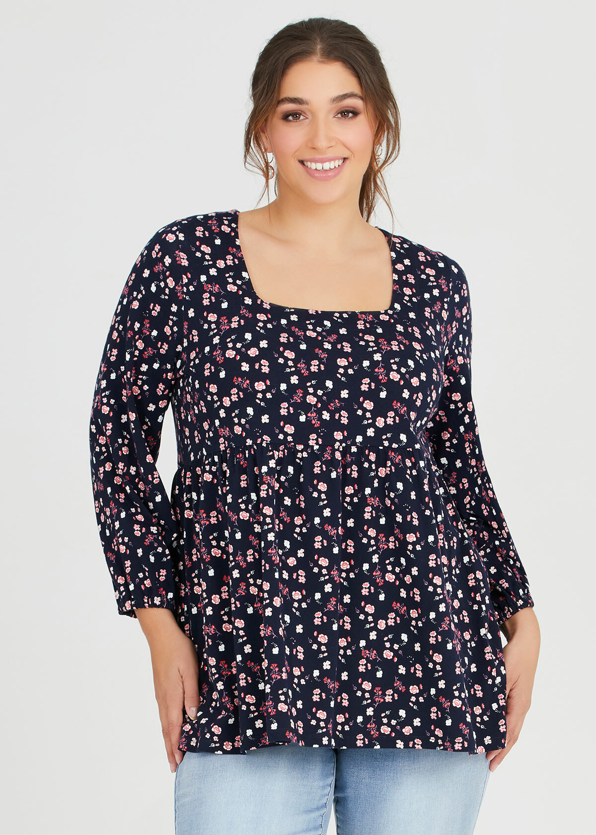 Shop Plus Size Organic Pastel Flora Top in Print | Taking Shape AU