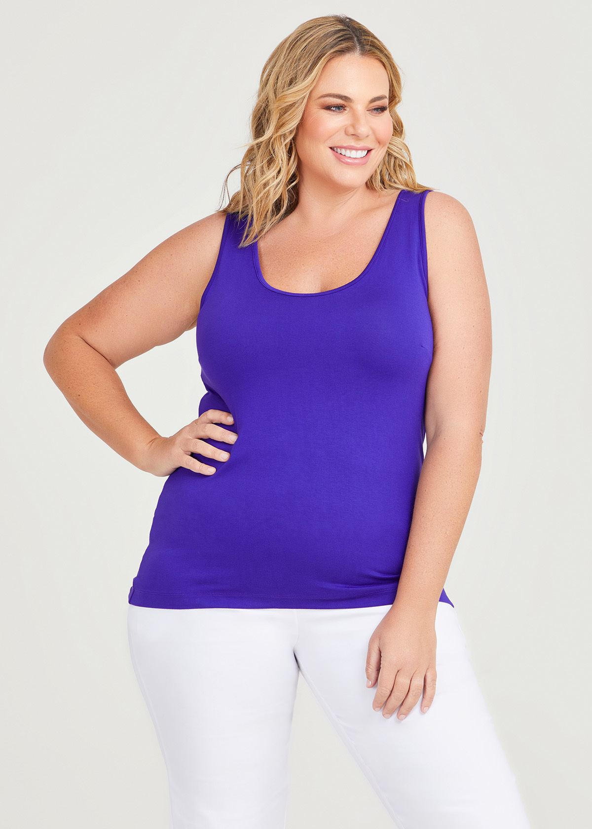 Shop Plus Size Bamboo Base Cami in White