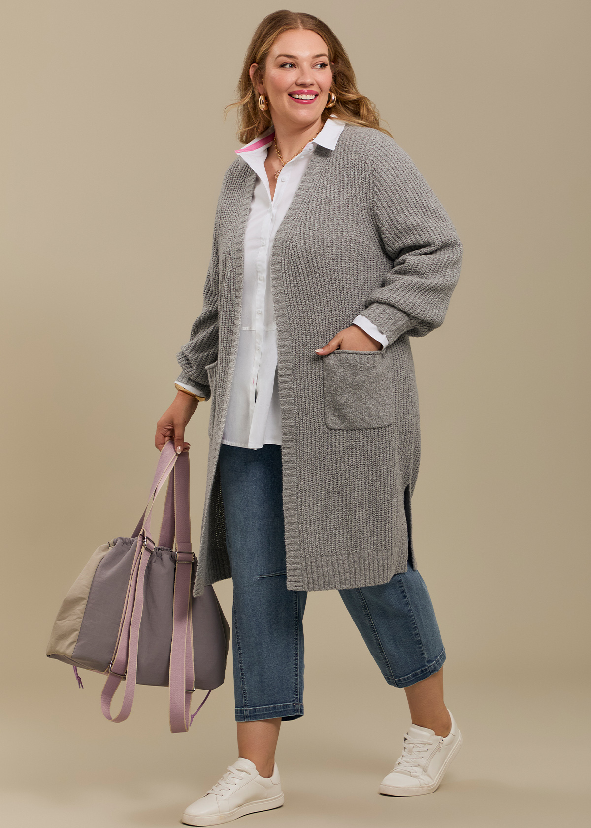 Longline Pocket Rib Cardigan