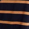 Bamboo Ponte Block Stripe Top, navy/honey ginger, swatch