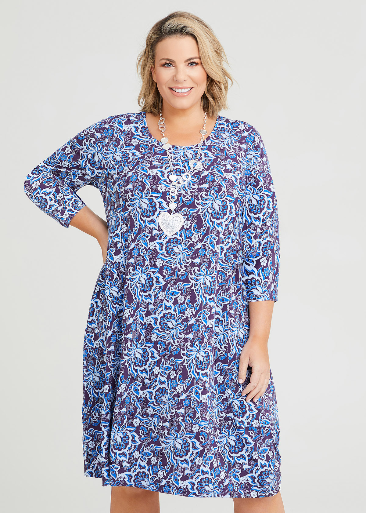 Shop Plus Size Piper Printed Dress in Blue | Taking Shape AU