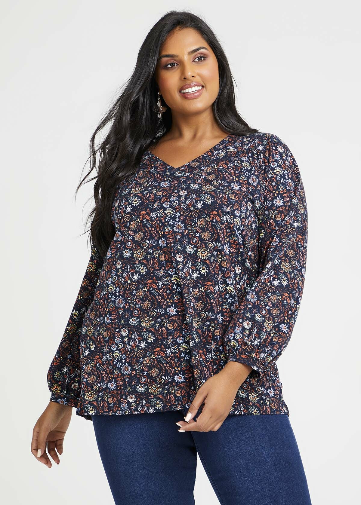 Shop Plus Size Organic Cotton Floral Top in Floral | Taking Shape AU