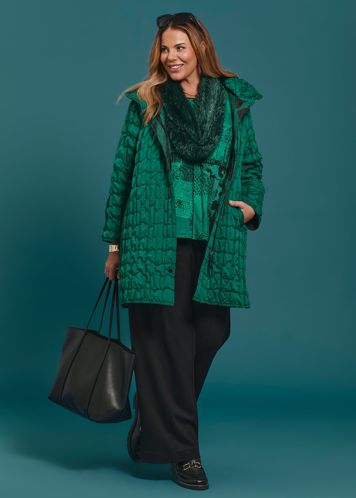 Pinch Tuck Taffeta Reversible Coat