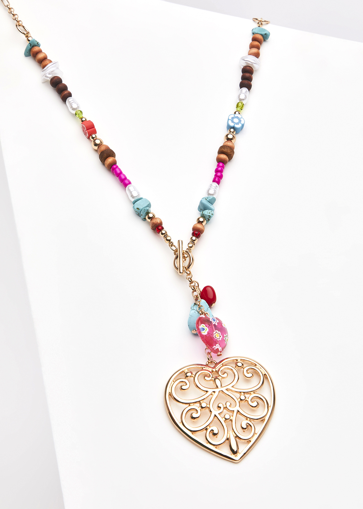 Roxie Beaded Heart Necklace