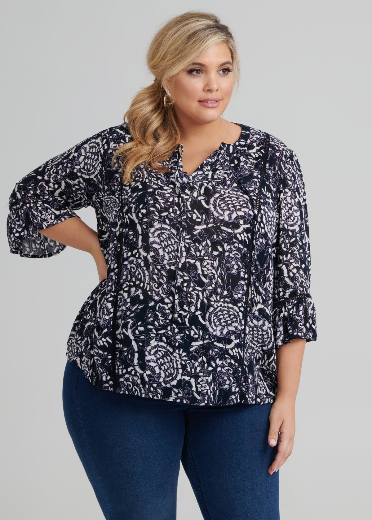 Shop Paisley Blues Top in Blue in sizes 12 to 30 | Taking Shape AU