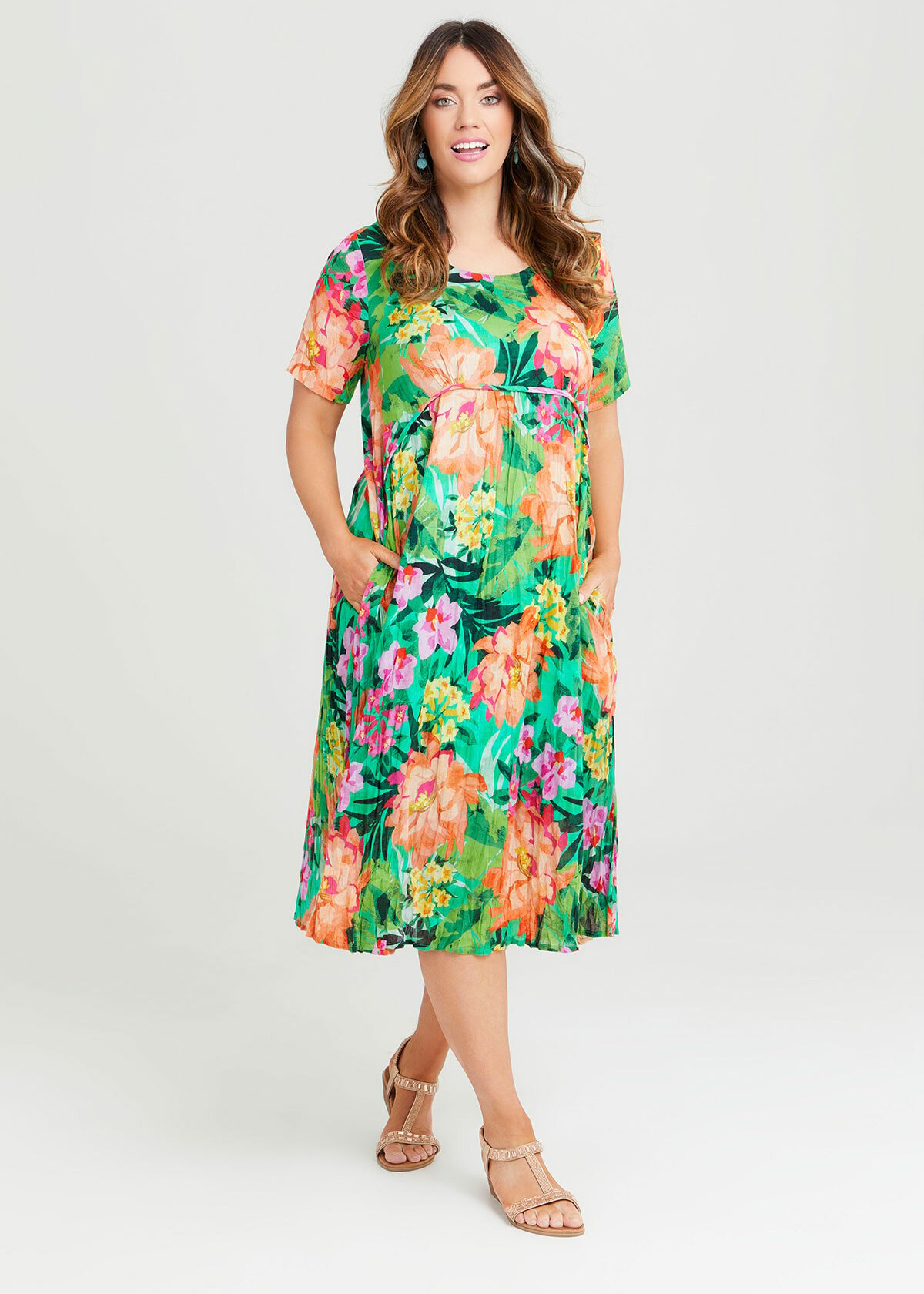 Shop Plus Size Cotton Gauze Favourite Dress in Green | Taking Shape AU