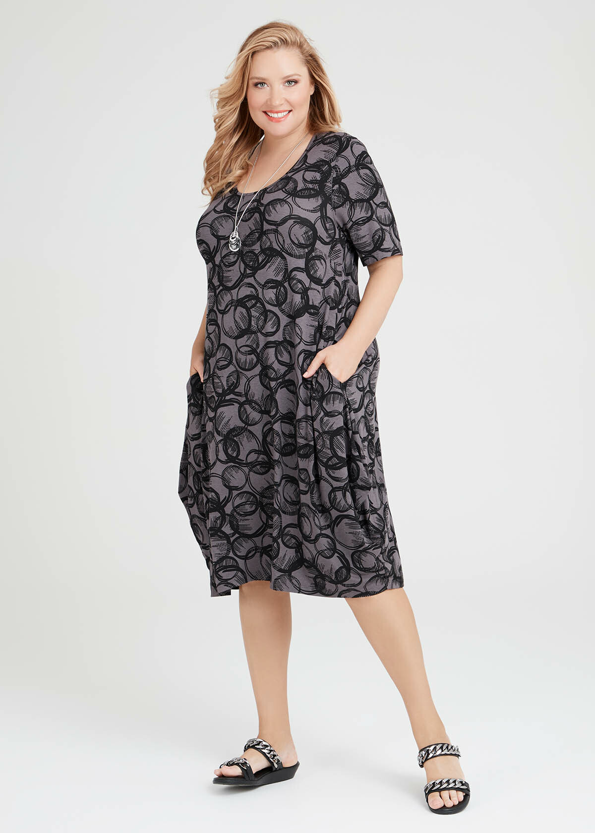 Shop Plus Size Natural Confetti Spot Dress in Print | Taking Shape AU